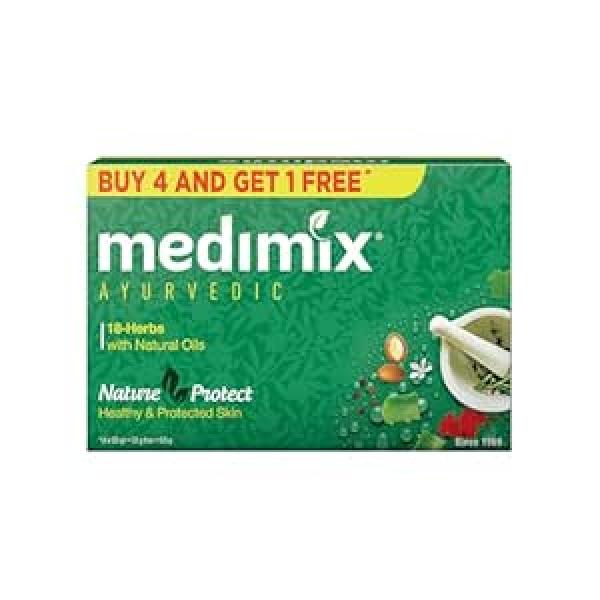 Medimix Ayurvedic Classic 18 Herbs Bathing Soap 125g (Buy 4 Get 1 EXTRA Combo Pack) |GROCERY