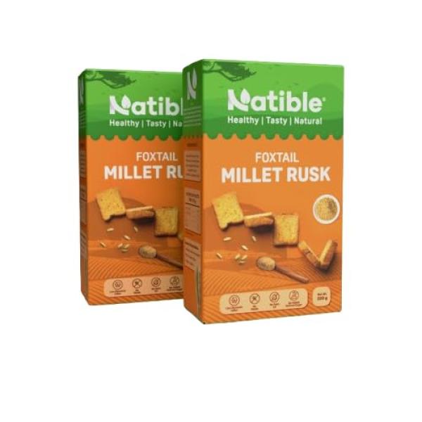 Natible Foxtail Millet Rusk I Healthy Diet Toast I No Maida No Refined Sugar I grocery