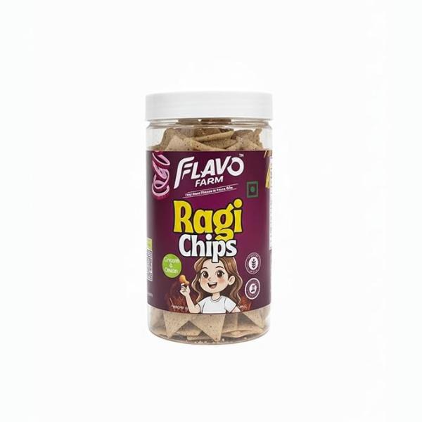 GROCERYGBV  FlavoFarm Ragi Chips – Cream & Onion Flavour 150g grocery