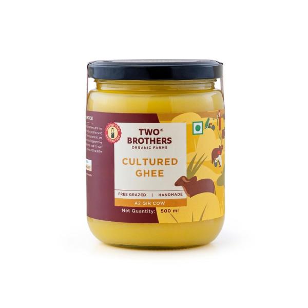 Two Brothers Organic Farms A2 Ghee (500 ml) |Glyphosate free|Free-grazed, Desi Gir Cows GROCERY