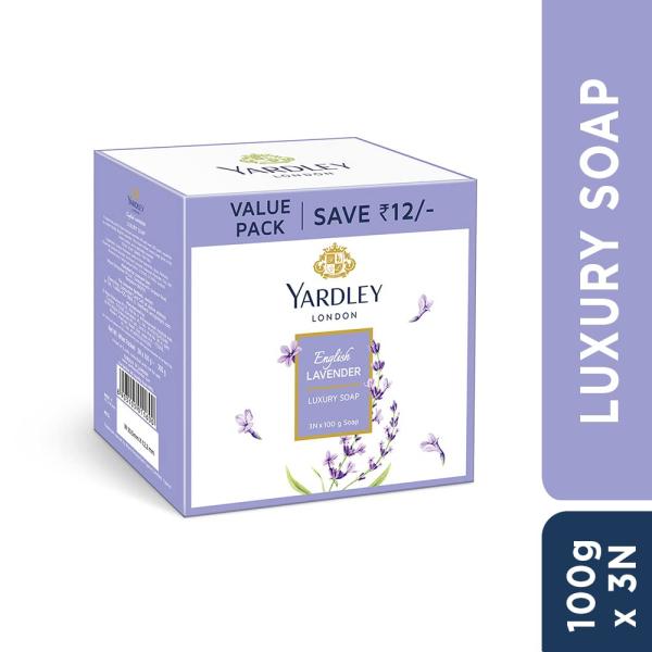 Yardley London English Lavender Luxury Soap, 100 G, Pack of 3 GROCERY