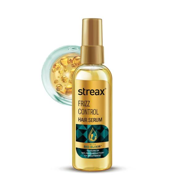 Streax Frizz Control Hair Serum for Dry Frizzy Hair- 100 ml, 72hrs Frizz Free Hair, For Women & Men, GROCERY