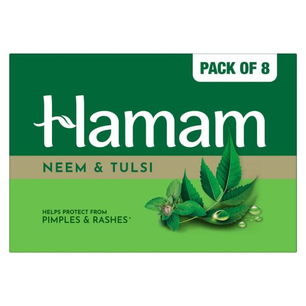 Hamam Neem Tulsi & Aloe Vera Bathing Soap for Body 150 g (Combo Pack of 8)  GROCERY