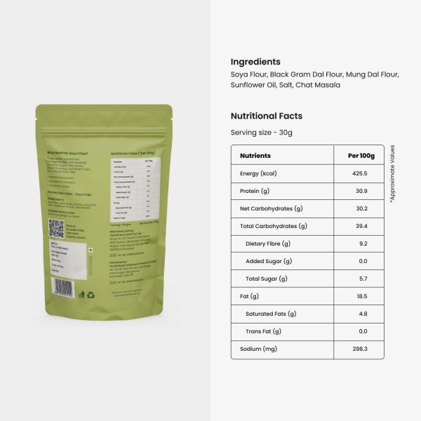 HealthifyMe Soya Chips 100gms - Lip smacking, crispy and nutritious baked chips Pack of 3 grocery