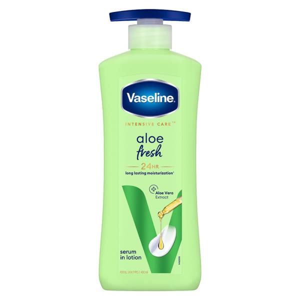 Vaseline Aloe Fresh Body Lotion,24 HR Long Lasting Moisturisation with Aloe Vera extract and Menthol 400ml grocery