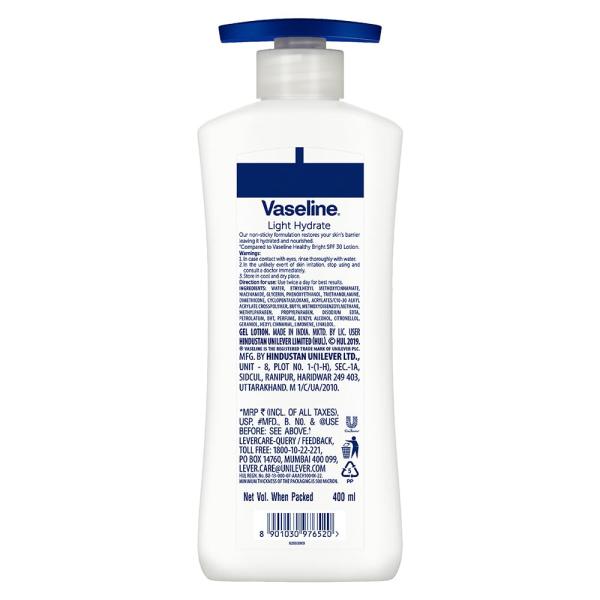 Vaseline Light Hydrate Serum In Lotion, 400 ml | Superlight & Non-Sticky for Hydration Boost grocery