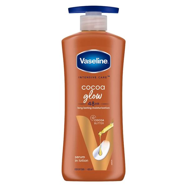 Vaseline Cocoa Glow Serum In Lotion, 400 ml | 100% Pure Cocoa & Shea Butter for Glowing & Soft Skin grocery