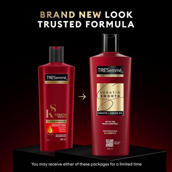 TRESemme Keratin Smooth Shampoo 340 ml|| With Keratin & Argan Oil for Straighter|| Shinier Hair  GROCERY