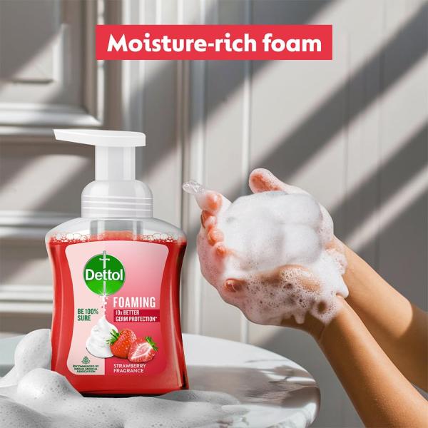 Dettol Strawberry Foaming Handwash Pump + Refill combo (250ml+700ml) grocery
