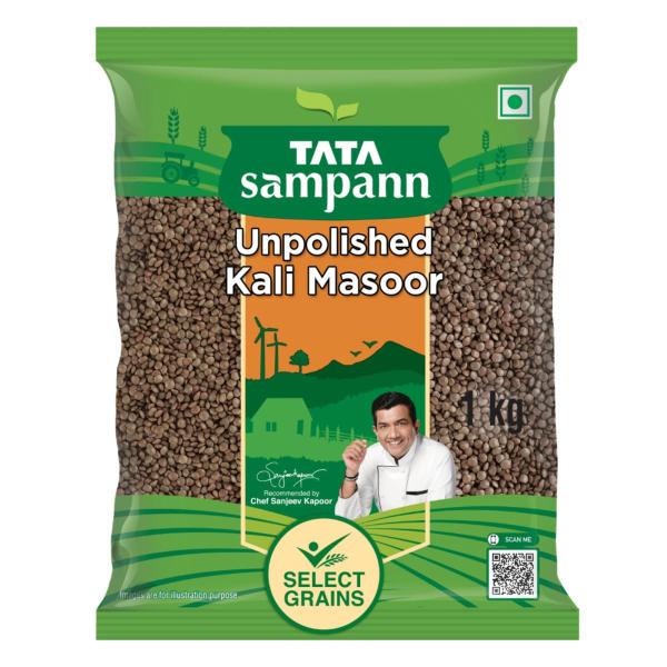 Tata Sampann Unpolished Kali Masoor Dal, 1kg GROCERY