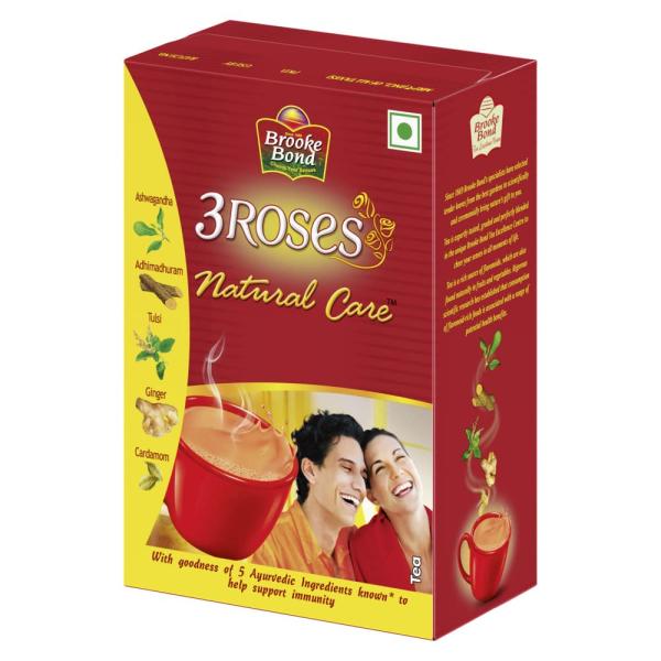 Brooke Bond 3 Roses Natural Care Tea, With 5 Ayurvedic Ingredients, 250 G GROCERY