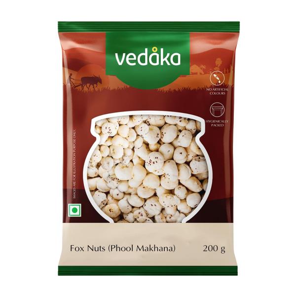 Amazon Brand - Vedaka Fox Nuts (Phool Makhana) 200g| Light & Crunchy GROCERY