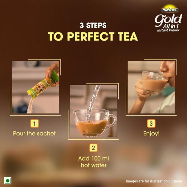 Tata Tea Gold All-in-1 Instant Premix Cardamom Tea, 14g Per Serve GROCERY