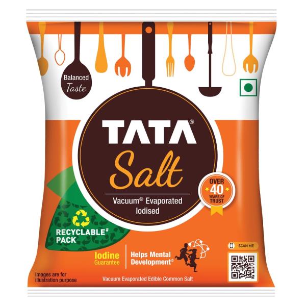 Tata Salt 1 Kg, Free Flowing and Iodised Namak, Vacuum Evaporated, Salt in Fresh GROCERY