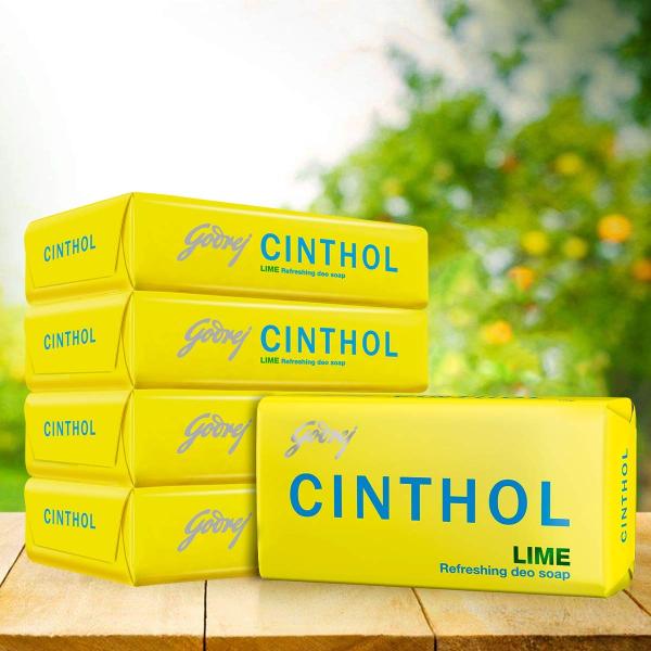 Cinthol Lime Bath Soap - 100g (Pack of 5) | Lemony Deo Fragrance | Grade 1 Soap | GROCERY