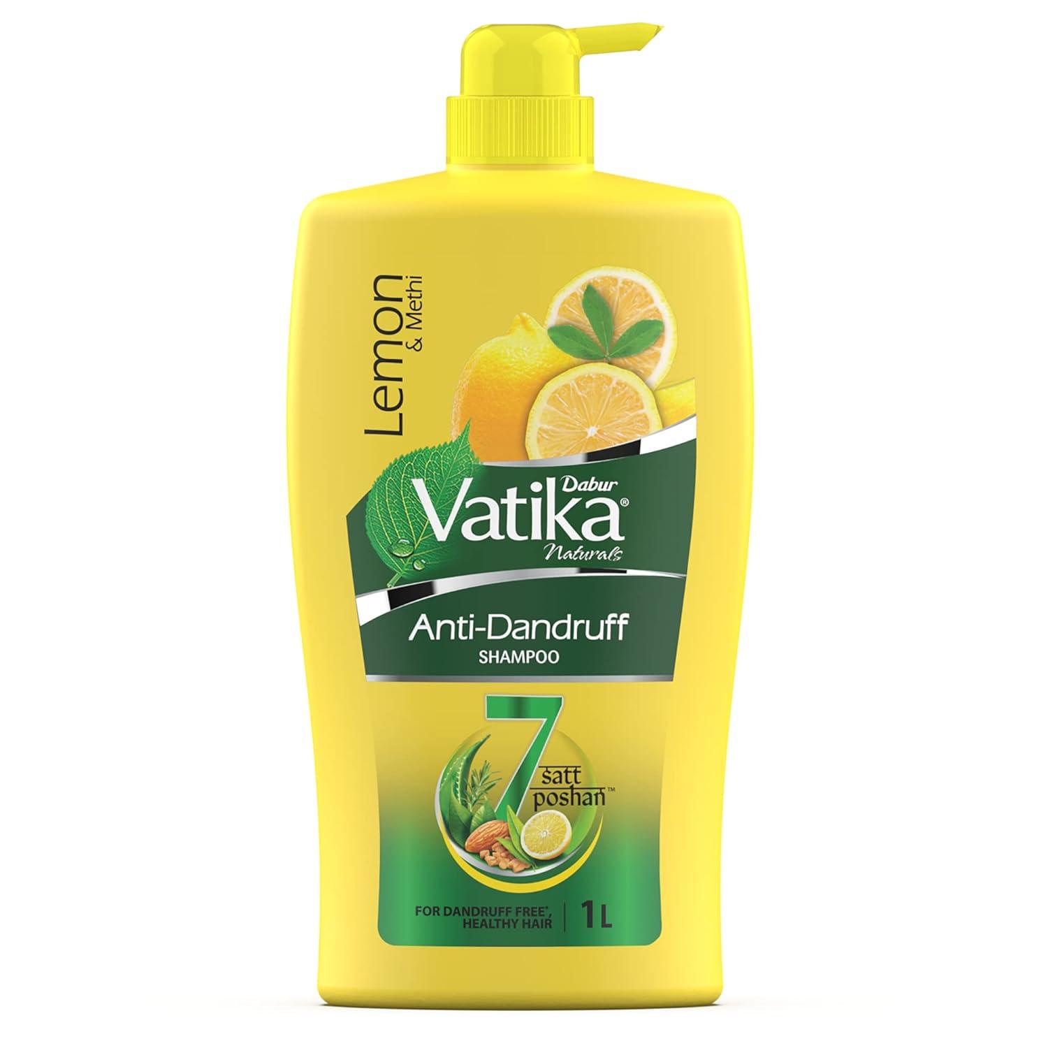 Dabur Vatika Lemon Anti-Dandruff Shampoo - 1 L | Reduces Dandruff from 1st Wash | Moisturises Scalp | Provides Gentle Cleansing, Conditioning &... grocery