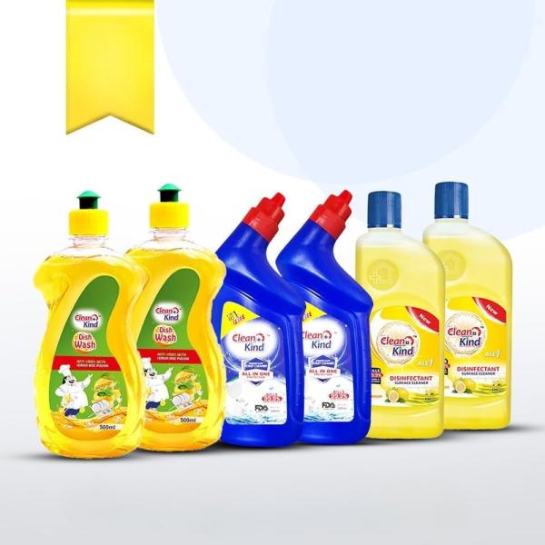 Combo of Surface cleaner (500ml), Toilet Cleaner (500ml) Dish wash Gel pack of 6