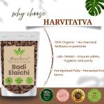 HarviTatva Badi Elaichi Whole (Black Cardamom) – 100% Natural GROCERY