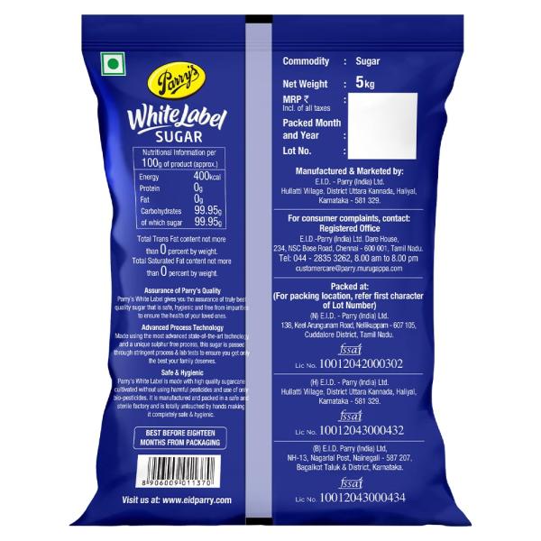 Parry's White Label Sugar, 5kg GROCERY