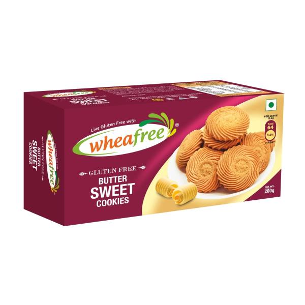 Wheafree Gluten Free Butter Sweet Cookies (200g) | Soya Free | Egg Free | Soft & Delicious Cookies | Best Tea Time Snacks | 100% Vegetarian and...  grocery