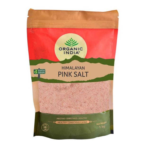 A TATA Product - Organic India Pink Rock Salt, 1Kg Pouch GROCERY