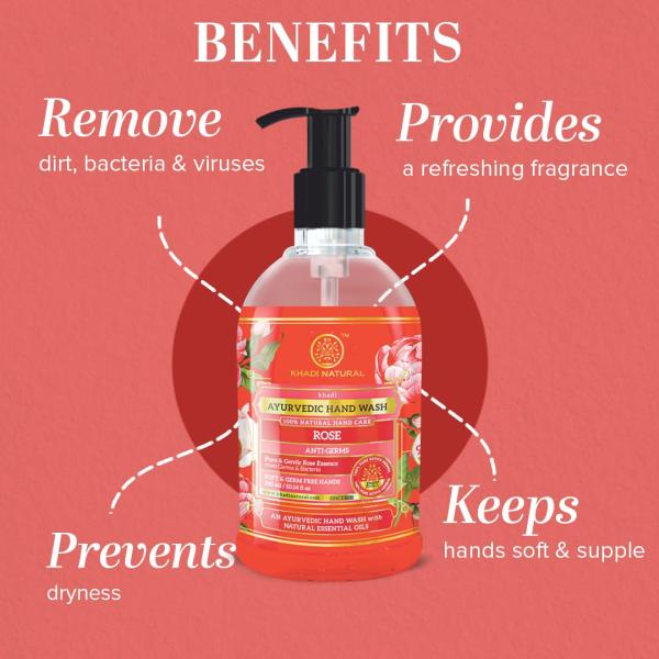 Khadi Natural Rose Hand Wash | Hydrating & Soothing Cleanser | grocery