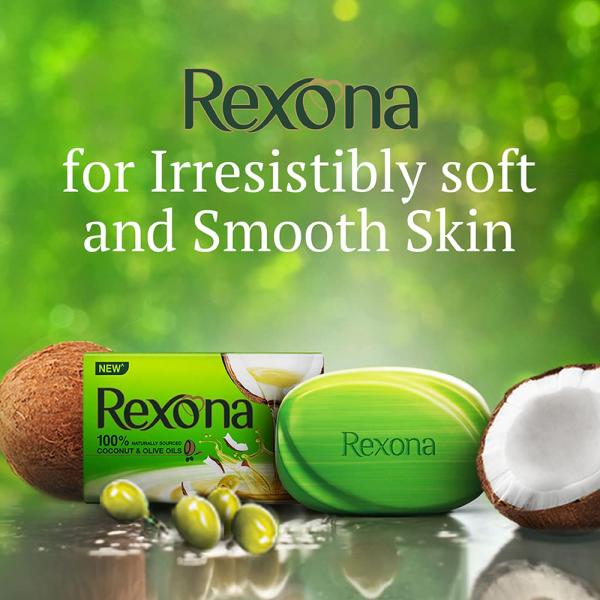 Rexona Coconut and Olive Oil Soap For Silky Smooth Skin, 4X100 g GROCERY