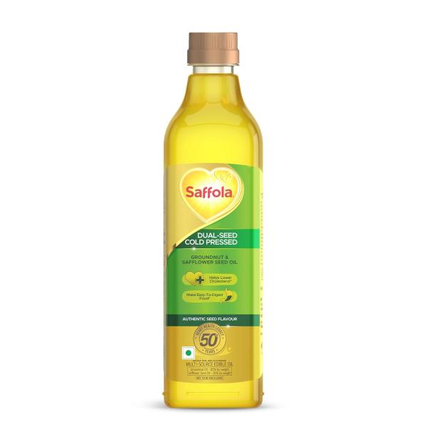 Saffola Cold Pressed Oil, Goodness of 2 - Groundnut & Safflower GROCERY