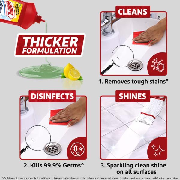 Harpic Disinfectant Bathroom Cleaner Liquid, Lemon - 1 L grocery