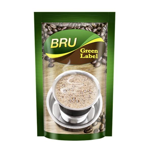 Bru Green Label Filter Coffee Powder 500 Gram Bag, Lightly Roasted Ground Coffee Beans From South India - Rich & Strong Blend Of Coffee & Chicory grocery
