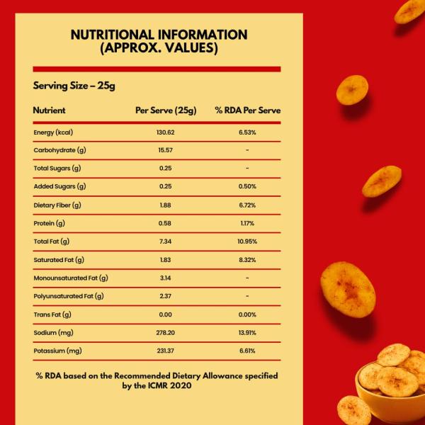 Fabeato Banana Chips Magic Masala Flavor No Palm Oil, No MSG, 70g (Pack of 3 grocery