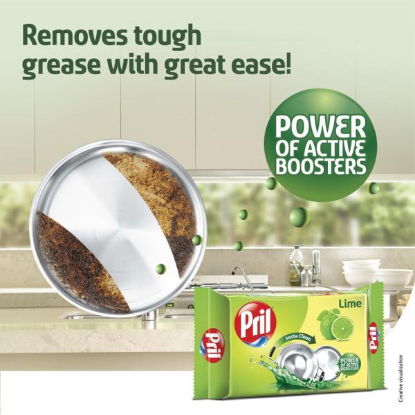 Pril Dishwash Bar 400gm X 3 | Dish Cleaner with Goodness of Lime | GROCERY
