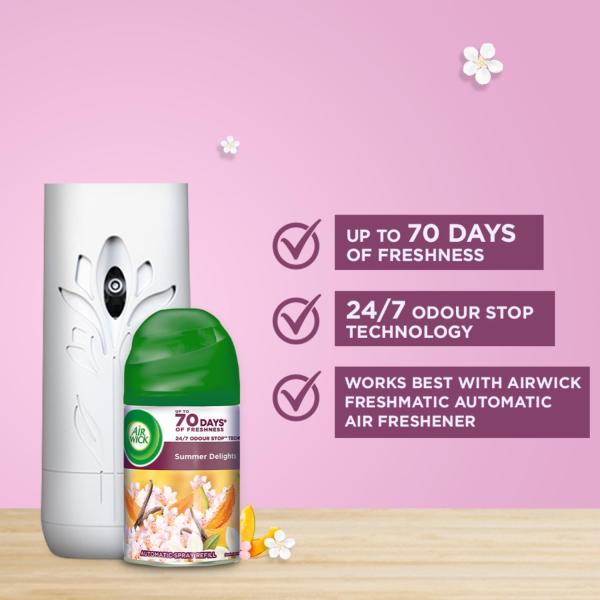 Air wick Freshmatic Refill Life Scents Turquoise Oasis - 250 Ml & Freshmatic Complete Kit - Automatic Air Freshener - Summer Delights (250 Ml) Combo,Spray  grocery