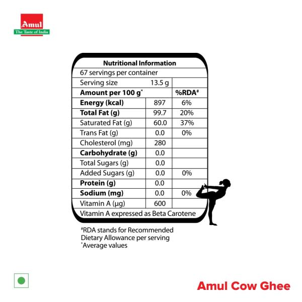 Amul Cow Ghee, 1 Liter Tetra Pk GROCERY