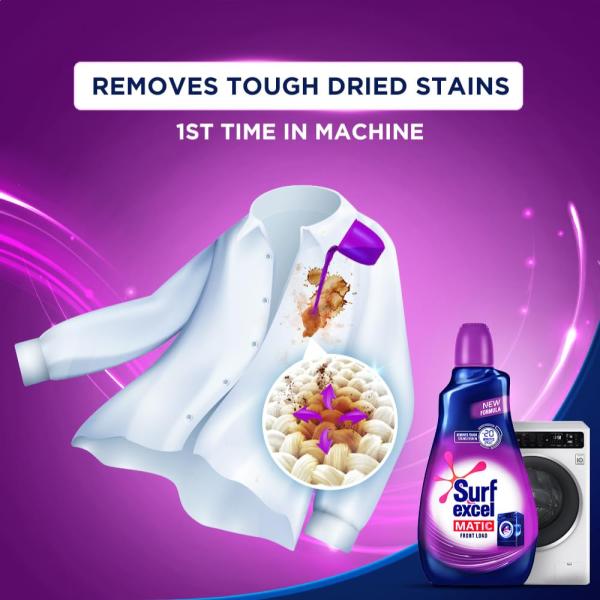 Surf Excel Matic Front Load Liquid Detergent 2 L Refill|| Specially designed to remove Tough Dried Stains, 1st time in Washing Machine  GROCERY