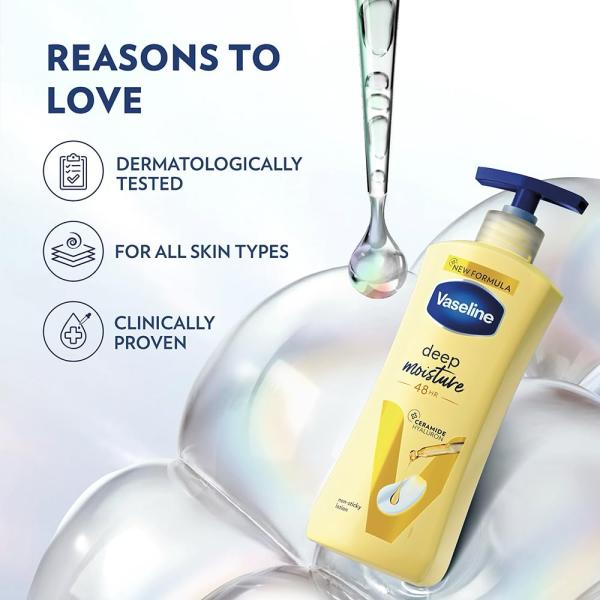 Vaseline Deep Moisture Body Lotion |For Dry Skin | Cushion Soft Skin| With Ceramides Hyaluron Moisture Fillers 400ml grocery