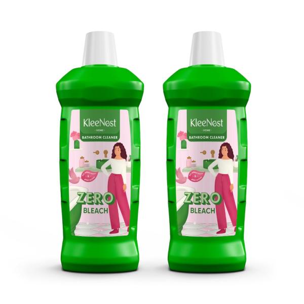 Kleenest Advanced Bathroom Cleaner Liquid, Rose – 1 litre (Pack of 2) | Thick Formula, Removes 99.9% germs | GROCERY