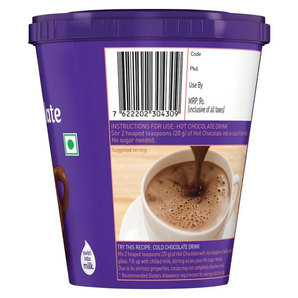 Cadbury Hot Chocolate Drink Powder Mix, 200 gm grocery
