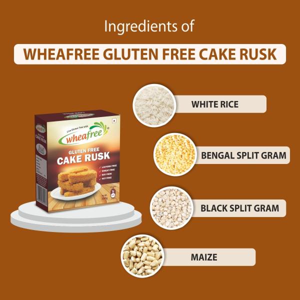 Wheafree Gluten-Free Cake Rusk – Crispy & Crunchy Tea-Time Toast | No Maida Rusk Biscuit | Egg-Based, High-Fiber & Easy to Digest | Healthy Wheat-Free Snack - 300g grocery