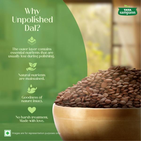 Tata Sampann Unpolished Kali Masoor Dal, 1kg GROCERY