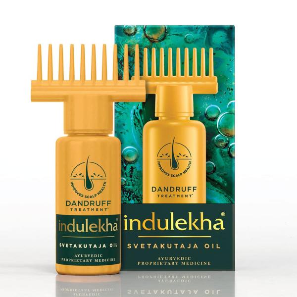 Indulekha Svetakutaja Ayurvedic Hair Oil 100 ml|Ayurvedic Medicinal oil for dandruff treatment with Svetakutaja-Comb Applicator Bottle for Men & Women grocery