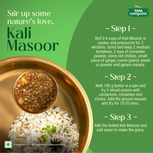 Tata Sampann Unpolished Kali Masoor Dal, 1kg GROCERY