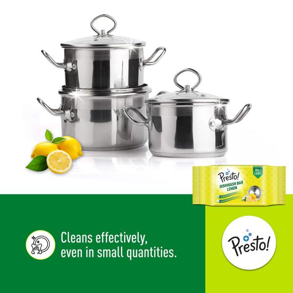 Presto! Dishwash Bar | 200 Gram | 12 count | 4 Bars Each X 3 Pack | Removes Tough Grease | Odour-Free Freshness | Gentle On Hands GROCERY