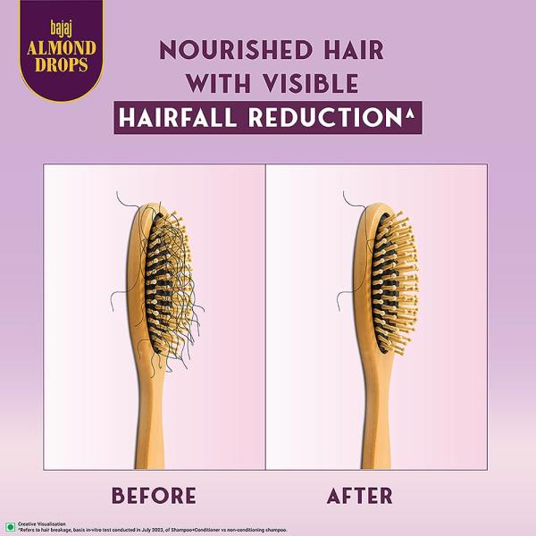 Bajaj Almond Drops Anti Hairfall Shampoo with Almond Oil & Vitamin E | For 10X Hairfall Reduction* & Soft, Shiny Hair* grocery