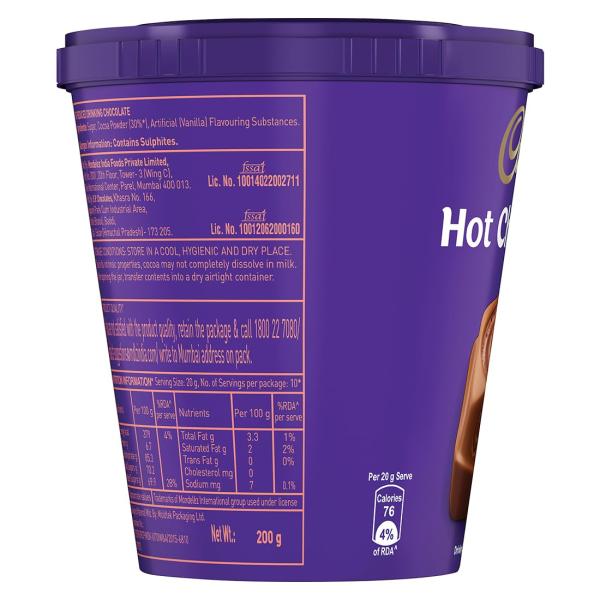 Cadbury Hot Chocolate Drink Powder Mix, 200 gm grocery