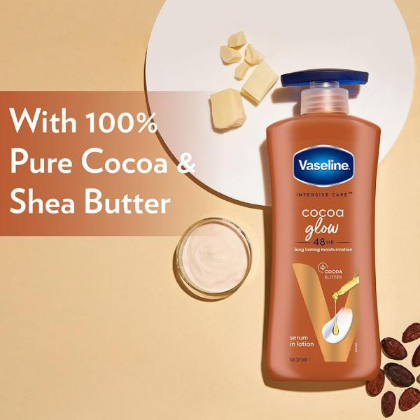 Vaseline Cocoa Glow Serum In Lotion, 400 ml | 100% Pure Cocoa & Shea Butter for Glowing & Soft Skin grocery
