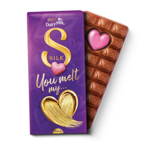 Cadbury Dairy Milk Silk Valentine's Heart Blush Chocolate Bar Gift Pack, 250 g  grocery