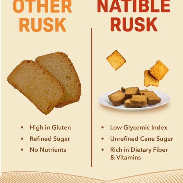 Natible Foxtail Millet Rusk I Healthy Diet Toast I No Maida No Refined Sugar I grocery