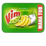 Vim Dishwash Bar Lemon Tub, With Power Of 100 Lemon, Fastest On Burnt Food Stains, Comes With A Sturdy Re-Usable Box And Free  crubber, 500 g  GROCERY