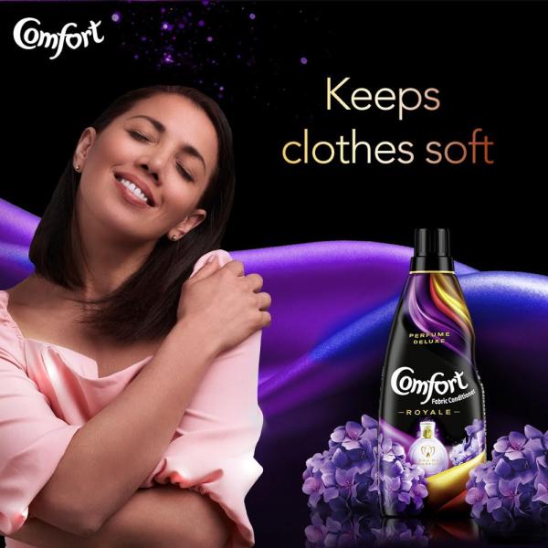 Comfort Perfume Deluxe After Wash Fabric Conditioner Royale 850 ml|| Liquid Fabric Softener with Fine French Fragrance for Freshness|| Softness & Shine  grocery